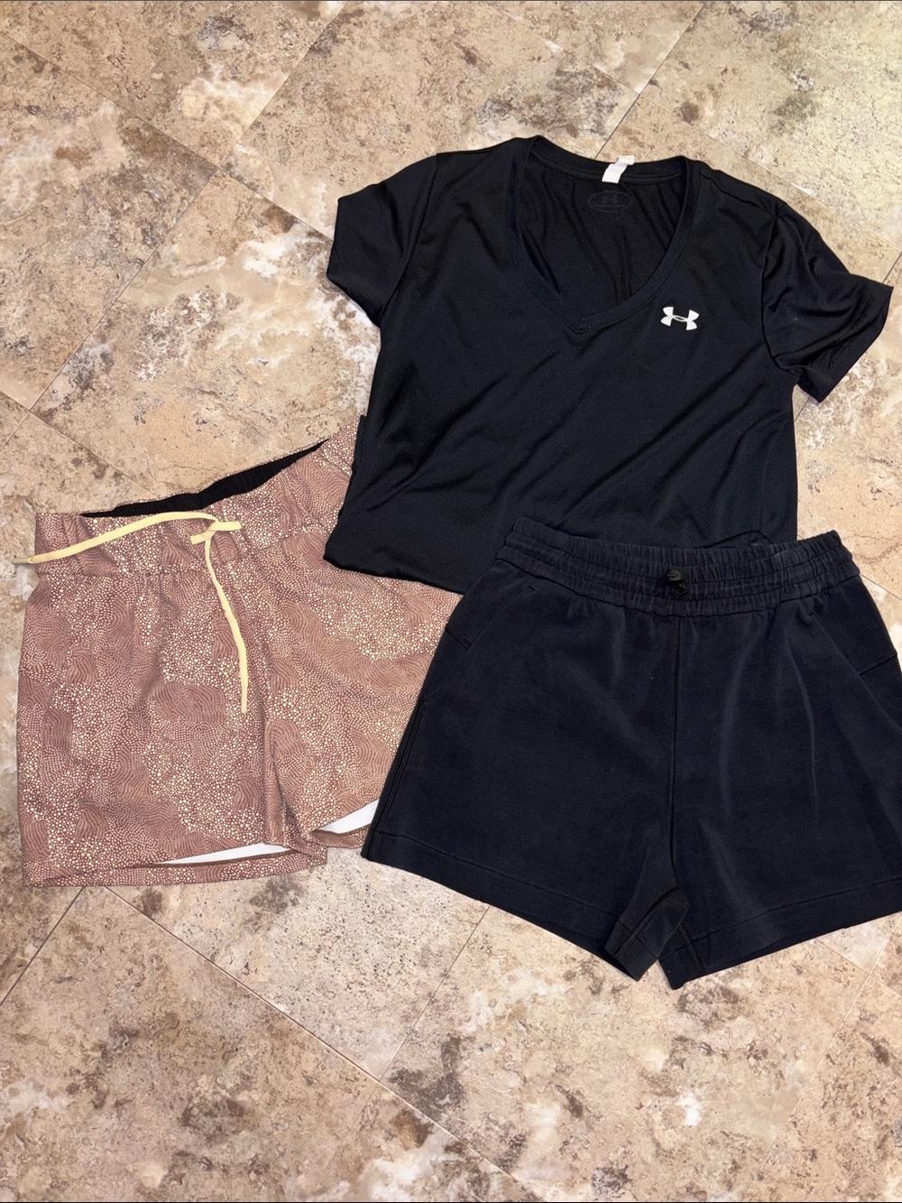 Women’s athletic shorts (2) & top bundle (Shirt small & shorts x-small)